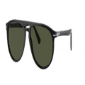 PERSOL Unisex Sunglasses PO3311S - Frame color: Black, Lens color: Green