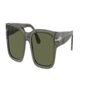 PERSOL Man Sunglasses PO3315S - Frame color: Transparent Taupe Gray, Lens color: Polarized Green
