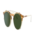 OLIVER PEOPLES Unisex Sunglasses OV5483M Eduardo - Frame color: Honey VSB/Brushed Gold, Lens color: Green