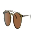 OLIVER PEOPLES Unisex Sunglasses OV5483M Eduardo - Frame color: Dusty Olive/Antique Gold, Lens color: Persimmon