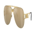 VERSACE Unisex Sunglasses VE2255 - Frame color: Gold, Lens color: Clear Mirror Real Yellow Gold