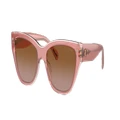 COACH Woman Sunglasses HC8370U CH570 - Frame color: Milky Pink/Transparent Pink, Lens color: Brown Gradient