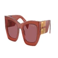 MIU MIU Woman Sunglasses MU 09WS - Frame color: Cognac Opal, Lens color: Dark Violet