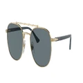 PERSOL Unisex Sunglasses PO1006S - Frame color: Gold, Lens color: Dark Blue Polarized