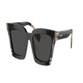 BURBERRY Woman Sunglasses BE4392U Briar - Frame color: Black/Vintage Check, Lens color: Dark Grey