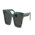 BURBERRY Woman Sunglasses BE4392U Briar - Frame color: Green/Check Green, Lens color: Dark Grey