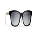 CHANEL Woman Sunglasses Square Sunglasses CH5484 - Frame color: Black & White, Lens color: Grey