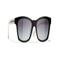 CHANEL Woman Sunglasses Square Sunglasses CH5484A - Frame color: Black & White, Lens color: Grey