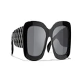 CHANEL Woman Sunglasses Rectangle Sunglasses CH5483A - Frame color: Black, Lens color: Grey