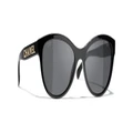 CHANEL Woman Sunglasses Butterfly Sunglasses CH5458 - Frame color: Black, Lens color: Grey
