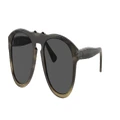PERSOL Unisex Sunglasses PO0649CO 649 Series - Horn - Frame color: Light Brown Horn, Lens color: Smoke