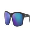 MAUI JIM Unisex Sunglasses 766 Kanaio Coast - Frame color: Black Matte, Lens color: Blue Hawaii Mirror Polarized