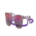 RAY-BAN Unisex Sunglasses RB9052S New Wayfarer Kids Summer Capsule - Frame color: Opal Purple, Lens color: Blue & Violet