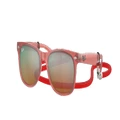 RAY-BAN Unisex Sunglasses RB9052S New Wayfarer Kids Summer Capsule - Frame color: Opal Red, Lens color: Orange
