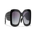 CHANEL Woman Sunglasses Rectangle Sunglasses CH5483 - Frame color: Black, Lens color: Grey