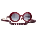 CHANEL Woman Sunglasses Round Sunglasses CH5489 - Frame color: Burgundy & Gold, Lens color: Grey