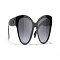 CHANEL Woman Sunglasses Butterfly Sunglasses CH5477 - Frame color: Black, Lens color: Gray