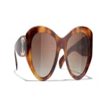 CHANEL Woman Sunglasses Butterfly Sunglasses CH5492 - Frame color: Tortoise, Lens color: Brown