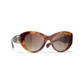 CHANEL Woman Sunglasses Butterfly Sunglasses CH5492 - Frame color: Tortoise, Lens color: Brown