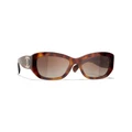 CHANEL Woman Sunglasses Rectangle Sunglasses CH5493A - Frame color: Tortoise, Lens color: Light Brown