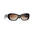 CHANEL Woman Sunglasses Rectangle Sunglasses CH5493A - Frame color: Black, Lens color: Brown