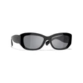 CHANEL Woman Sunglasses Rectangle Sunglasses CH5493A - Frame color: Black, Lens color: Gray