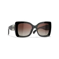 CHANEL Woman Sunglasses Square Sunglasses CH5494 - Frame color: Black, Lens color: Brown