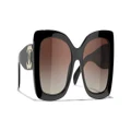 CHANEL Woman Sunglasses Square Sunglasses CH5494A - Frame color: Black, Lens color: Brown