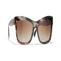 CHANEL Woman Sunglasses Rectangle Sunglasses CH5496B - Frame color: Brown Tortoise & Gray, Lens color: Brown
