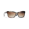 CHANEL Woman Sunglasses Rectangle Sunglasses CH5496B - Frame color: Brown Tortoise & Gray, Lens color: Brown