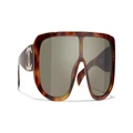 CHANEL Woman Sunglasses Shield Sunglasses CH5495 - Frame color: Dark Tortoise, Lens color: Brown