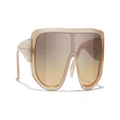 CHANEL Woman Sunglasses Shield Sunglasses CH5495 - Frame color: Light Yellow, Lens color: Yellow
