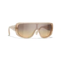 CHANEL Woman Sunglasses Shield Sunglasses CH5495 - Frame color: Light Yellow, Lens color: Yellow