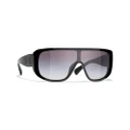 CHANEL Woman Sunglasses Shield Sunglasses CH5495 - Frame color: Black, Lens color: Gray