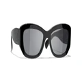 CHANEL Woman Sunglasses Rectangle Sunglasses CH5493 - Frame color: Black, Lens color: Gray