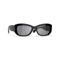 CHANEL Woman Sunglasses Rectangle Sunglasses CH5493 - Frame color: Black, Lens color: Gray
