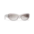 CHANEL Woman Sunglasses Rectangle Sunglasses CH5493 - Frame color: Gray, Lens color: Gray