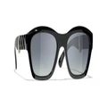 CHANEL Woman Sunglasses Square Sunglasses CH6055B - Frame color: Black & Gold, Lens color: Gray