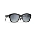 CHANEL Woman Sunglasses Square Sunglasses CH6055B - Frame color: Black & Gold, Lens color: Gray