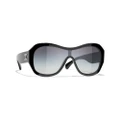 CHANEL Woman Sunglasses Shield Sunglasses CH5497B - Frame color: Black, Lens color: Gray