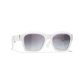 CHANEL Woman Sunglasses Square Sunglasses CH6055B - Frame color: White, Lens color: Gray