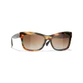 CHANEL Woman Sunglasses Rectangle Sunglasses CH5496B - Frame color: Yellow Tortoise & Brown, Lens color: Brown