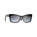 CHANEL Woman Sunglasses Rectangle Sunglasses CH5496B - Frame color: Black, Lens color: Gray