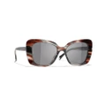 CHANEL Woman Sunglasses Rectangle Sunglasses CH5504 - Frame color: Brown Tortoise & Gray, Lens color: Gray