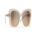 CHANEL Woman Sunglasses Rectangle Sunglasses CH5504 - Frame color: Dark Beige, Lens color: Light Brown
