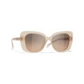 CHANEL Woman Sunglasses Rectangle Sunglasses CH5504 - Frame color: Dark Beige, Lens color: Light Brown