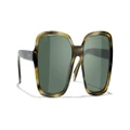CHANEL Woman Sunglasses Square Sunglasses CH5505 - Frame color: Green Tortoise, Lens color: Green