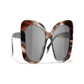 CHANEL Woman Sunglasses Rectangle Sunglasses CH5504A - Frame color: Brown Tortoise & Gray, Lens color: Gray