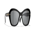 CHANEL Woman Sunglasses Butterfly Sunglasses CH5510 - Frame color: Black, Lens color: Gray
