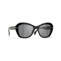 CHANEL Woman Sunglasses Butterfly Sunglasses CH5510 - Frame color: Black, Lens color: Gray